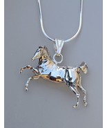 Rearing Horse Pendant &amp; Chain Sterling Silver Necklace Equestrian Jewelr... - £108.60 GBP