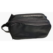 Leather Toiletry Bag Elviros Large Travel Shaving Organizer Black 12&quot;x6.... - £22.77 GBP