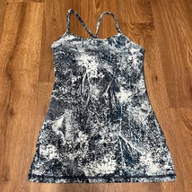 Lululemon Womens Blue White Floral Power Y Bra Tank Top Wildwood Size 4 ... - $35.64