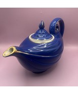 Vintage Hall China Cobalt Blue &amp; Gold ALADDIN TEAPOT Diffuser 1930s Geni... - $54.44
