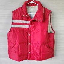 KING LOUIE Vintage 70s Puffer Ski Vest Pro Fit Red White Mens Size XL US... - $47.41