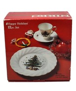 Nikko Happy Holidays 12 Piece Dinnerware Set Christmas Tree in Box Crazi... - $109.60 CAD