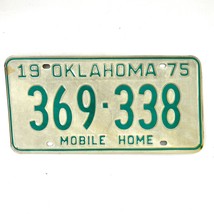1975 United States Oklahoma Base Mobile Home License Plate 369-338 - £14.74 GBP