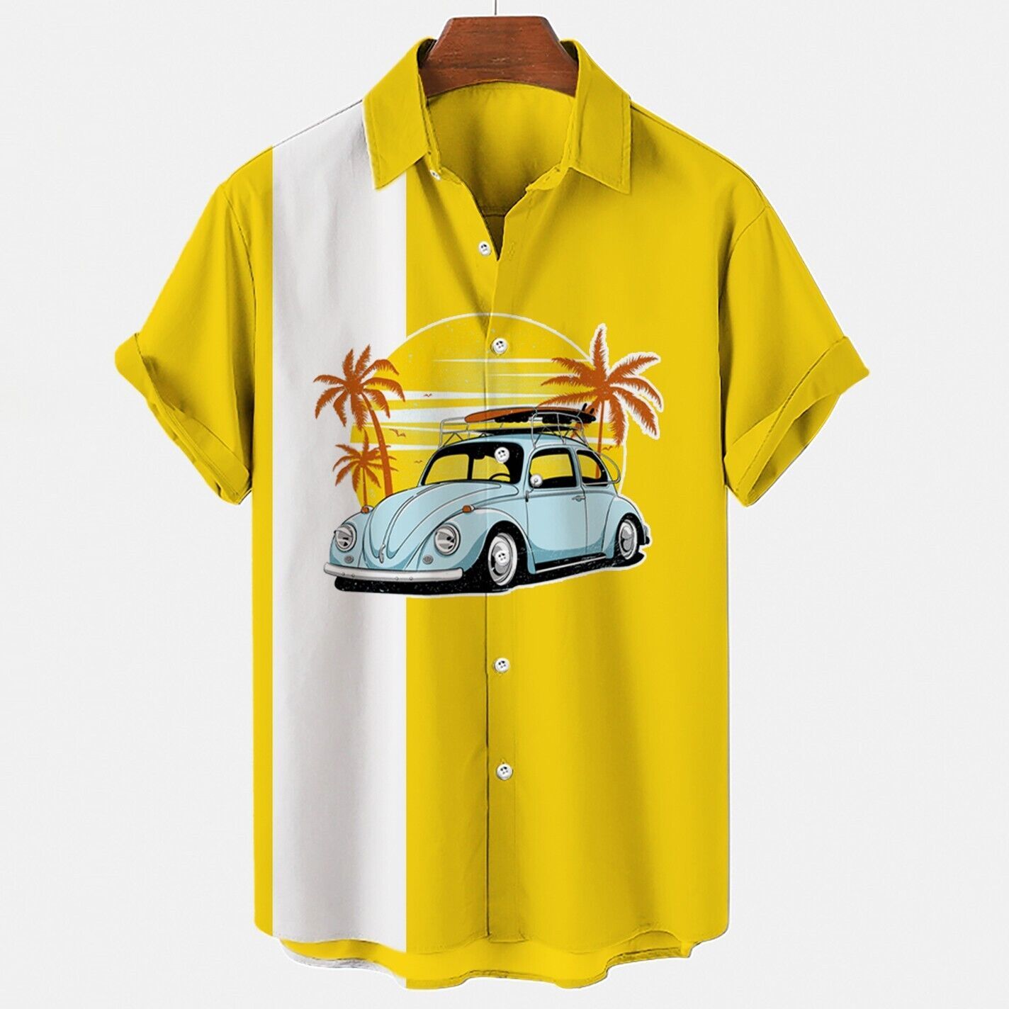 Hawaiian shirts for men VW Bug Beetle surf classic car - $29.00