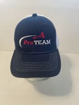 Mens Pro Team Ball Cap Trucker Hat SnapBack Blue White Adjustable Size - $9.54