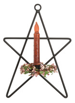 Star Dinner Candle Sconce - Wrought Iron Metal Taper Holder Usa Amish Handmade - £48.36 GBP