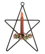 STAR DINNER CANDLE SCONCE - Wrought Iron Metal Taper Holder USA AMISH HA... - £47.95 GBP