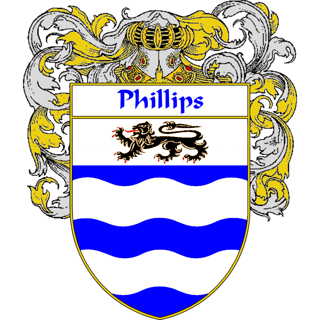 Phillips Family Crest / Coat of Arms JPG and PDF - Instant Download