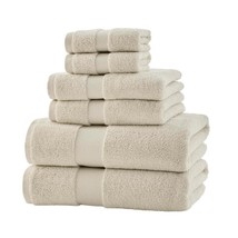 Ultra Plush Soft Cotton Almond Biscotti Ivory 6-Piece Bath Towel Set NEW... - £21.96 GBP