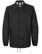 Men&#39;s Black Lightweight Water Resistant Windbreaker Coach Jacket w/ Defe... - $19.79