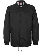 Men&#39;s Black Lightweight Water Resistant Windbreaker Coach Jacket w/ Defe... - $26.94 CAD