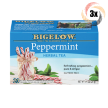 3x Boxes Bigelow Peppermint Natural Herbal Tea | 20 Pouches Per Box | .91oz - $21.55