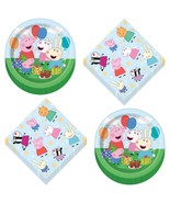 Peppa Pig Party Supplies - Peppa &amp; Friends Theme Birthday Party Round Pa... - £12.02 GBP+