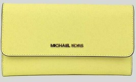 Michael Kors LG Trifold wallet Leather Buttercup Yellow NWT $228 35S8GTVF7L FS Y - £72.74 GBP