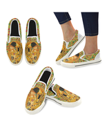 Gustav Klimt The Kiss Art Slip-on Canvas Women&#39;s Shoes US Size 6-12 - $67.91 CAD