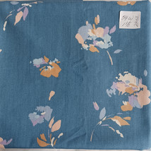 Fabric Drapery Weight, Laurent, Floral on Blue, Scotchguarded, 54 Wide 1 3/8 Yd - $10.00