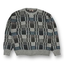 Jantzen Sweater Mens XL Multicolor Abstract Geometric Crew Neck USA 90s Vintage - £20.96 GBP