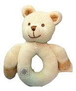 MiYim Simply Organic Bear Ivory Tan Cream Cotton Knit Plush Baby Ring Ra... - €16,12 EUR