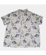 Croft &amp; Barrow Men&#39;s 3XB 100% Cotton Button-Up Short Sleeve Hawaiian Shirt - £14.34 GBP
