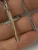 Used David Yurman Mixed Metal Cross Necklace 925 Silver and 18Kt Gold  - £294.91 GBP