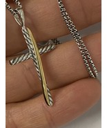 Used David Yurman Mixed Metal Cross Necklace 925 Silver and 18Kt Gold  - £293.19 GBP