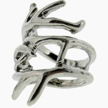 New NOS House of Harlow 1960 silver tone antler cocktail ring size 5 - $29.69