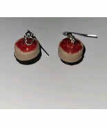 Black Forest Cheesecake Earrings Silver Wire Dessert Chocolate Cherry - €7,49 EUR