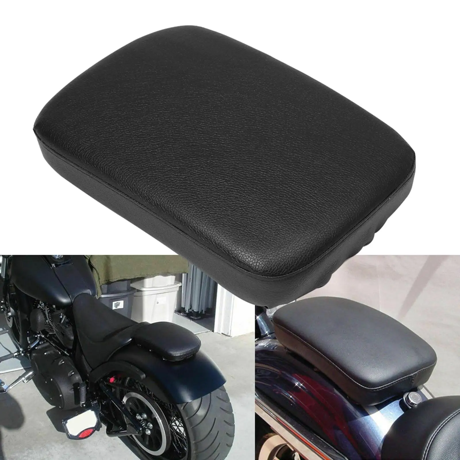Motorcycle Rear Passenger Cushion with 8 Suction Cups - PU Leather Pillion Sea - £21.75 GBP
