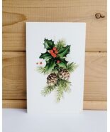 Christmas Holly Vintage Greeting Holiday Postcard c1960s 3.5 x 5.5 - €17,13 EUR