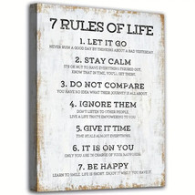 7 Rules Of Life Motivational Canvas Print Framed 11.8&quot; x 15.7&quot; Wall Art NEW! - £10.98 GBP