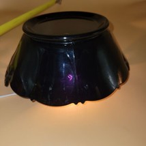 black amethyst glass bowl with handles vintage Depression  - £15.56 GBP