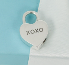 Tiffany &amp; Co XOXO Kisses Hugs Heart Padlock Charm Pendant in Sterling Silver - £262.98 GBP