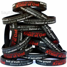 50 Armor of God Wristbands - Ephesians 6:11 Bracelets - Religious Jewelry Bands - £29.18 GBP