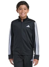 Adidas Boys Girls Jacket Black White Tricot Pockets Full-Zip Active 3-St... - $802.15 MXN