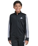 Adidas Boys Girls Jacket Black White Tricot Pockets Full-Zip Active 3-St... - $800.67 MXN