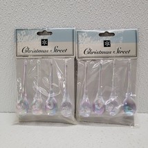 Hudson Bay Clear Plastic Iridescent Crystal Rain Drop Ornaments Set Of 8 - $40.14 CAD
