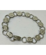 Vintage Sarah Coventry SilverTone &#39;Young &amp; Gay&quot; 7 in. Bracelet D395 - €13,78 EUR