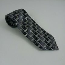 Van Heusen Silver &amp; Tan Tie With Cubes Design - £10.07 GBP