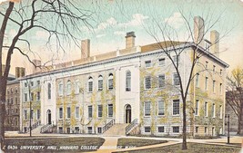 Cambridge Massachusetts ~ Harvard College-University Hall ~1909 Timbro Postale - £6.97 GBP