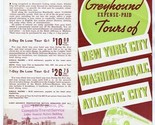  Greyhound Expense Paid Tours 1937 New York City Washington DC Atlantic ... - $17.80