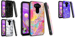 Tempered Glass / Marble Flake Case Cover For LG Phoenix 5 / Risio 4 /Fortune 3 - £7.08 GBP+