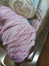 12 Skeins Yarn Lot Sugar n Cream Craft Cotton Cream Mixed 12 Baby Clothes Vtg - £36.77 GBP