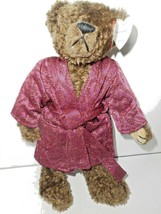 TY TYRONE 1993 Attic Treasures Collection Jointed Bear Purple Smoker Robe & Tag - $20.75