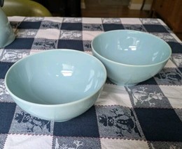 2 Ikea 365+ Susan Pryke 13286 Turquoise/Blue Footed Rice/Chili/Soup Bowl... - £12.87 GBP