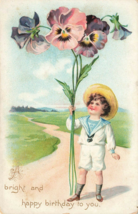 Postcard Raphael Tuck &amp; Sons A Bright And Happy Birthday To You Floral B10 - £6.10 GBP