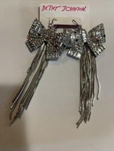  Betsey Johnson Pop Heart Bow Fringe Earrings New - £51.40 GBP