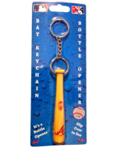 Atlanta Braves Mini Baseball Bat Keychain Key Ring With Bottle Opener One On End - £6.25 GBP