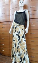 A-LINE FLORAL SKIRT LONG LINED SUMMER SILK LIGHT MADE IN EUROPE 6 8 10 12 - $69.00