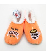 Snoozies Women&#39;s May Your Coffee Kick Non Skid Slippers Medium 7/8 Orange - $17.64 CAD