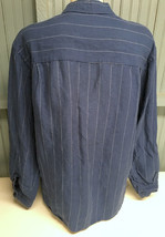 Havanera Co Blue Stripe Mens Lounge Large Button Shirt 25&quot; Chest  - $13.75